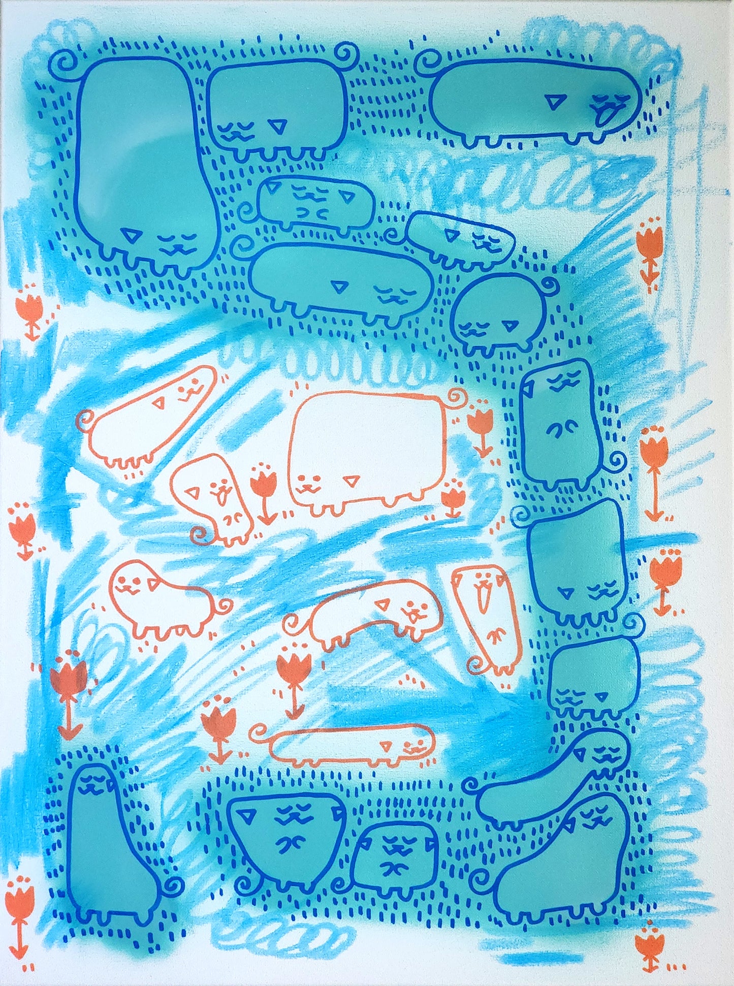 Blue Stream! Peepod Painting!